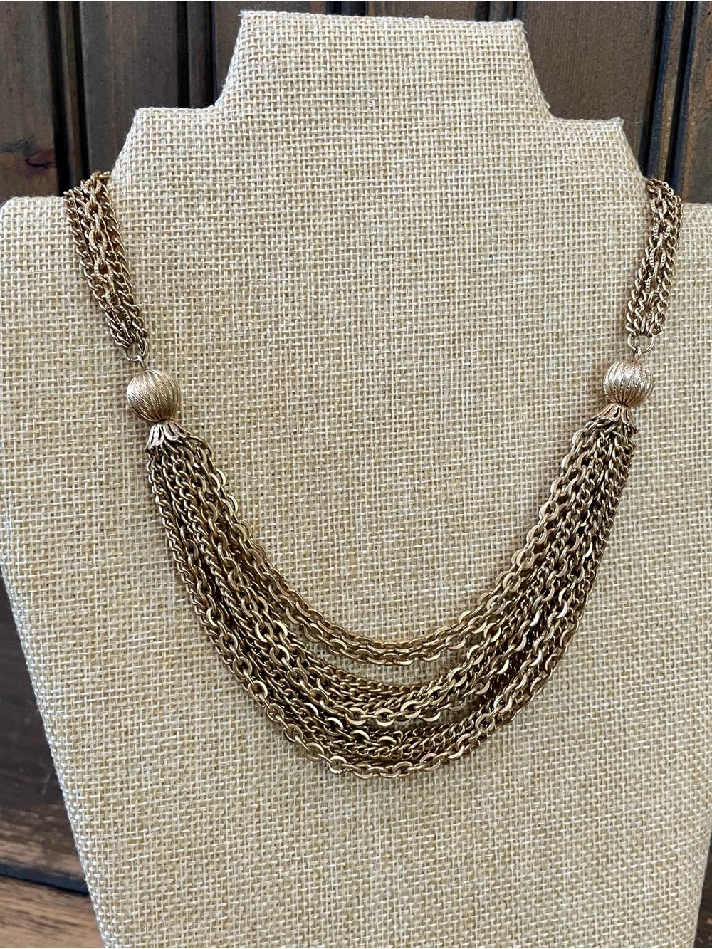 Vintage Multi-chain Gold Chain Choker Necklace With Clasp